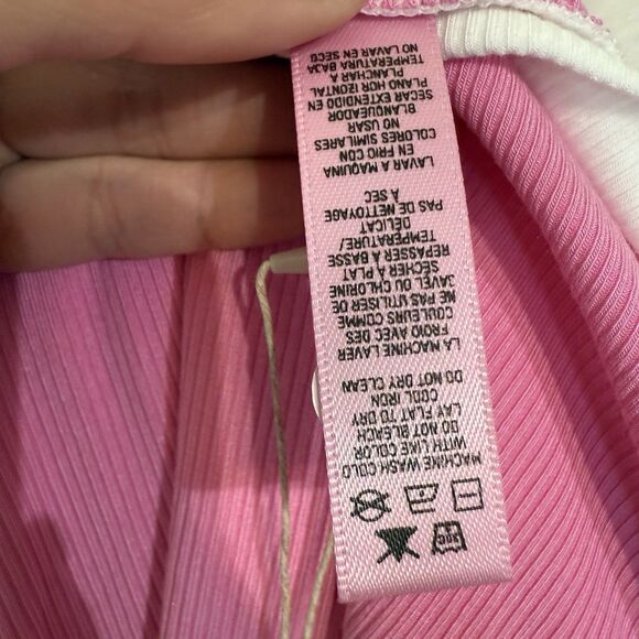 NWT Skims Soft Lounge Ringer Tee Shirt Bubblegum Pink Size Medium Modal Blend - Picture 6 of 6